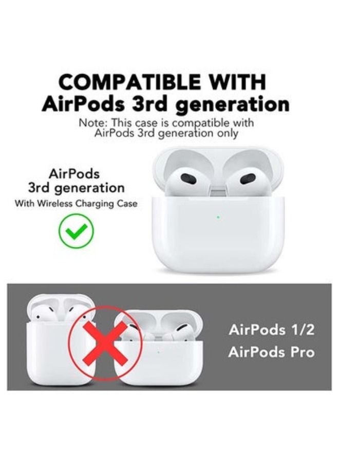 ACLIX Shockproof Armor Rugged Case Cover With Keychain For Apple Airpods 3 (3rd Generation) Brown/Black - Image 3