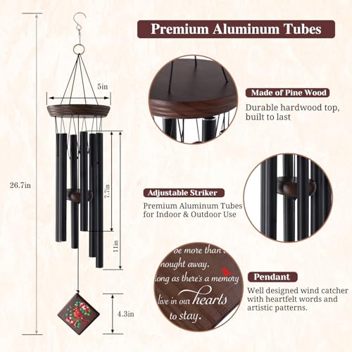 ASTARIN Wind Chimes for Outside,Memorial Wind Chimes Sympathy Wind Chimes for Loss of Loved One Cardinal Memorial Wind Chime Bereavement Condolence Gifts for Loss of Mother Father Husband - Image 3