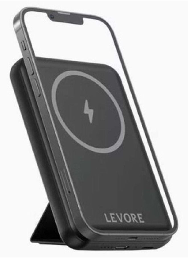 LEVORE - 5000mAh Wireless Magsafe PowerBank LP411 Black - Image 1