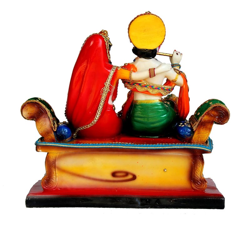ESPLANADE Resin Radha Krishna on Sofa Murti Idol Statue Sculpture 13 Inches Multicolour Idol - Image 4