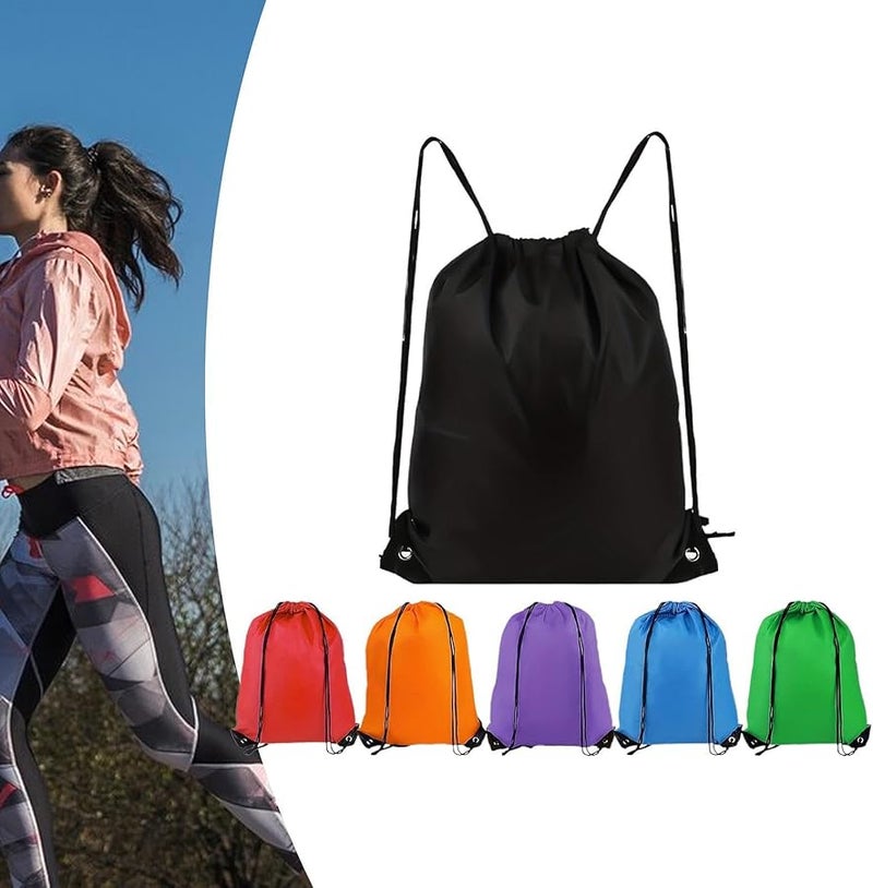 6 قطعة حقيبة ظهر متعددة الألوان مقاومة للماء بسحاب للتنزه والتسوق واللياقة البدنية والتخييم - Image 4