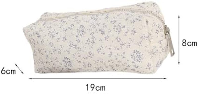 Floral Cotton Linen Pencil Case - Soft Easy To Clean Small Portable Case For Teenagers - Image 2