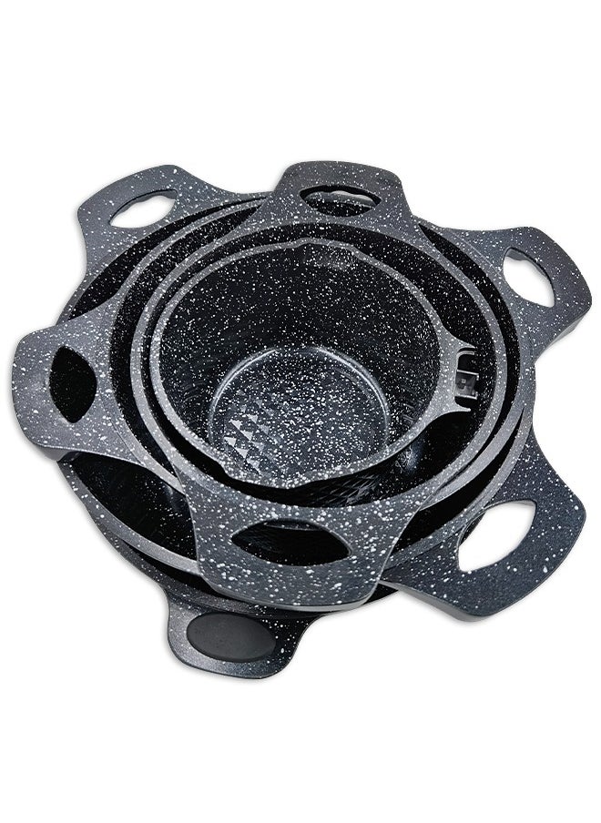 HK - Non-stick Coating Cookware Set - Granite Coating - Cast Aluminum Pots and Pans Set - Casserole, Stockpot, Deep Frying Pan with Lid - Image 1