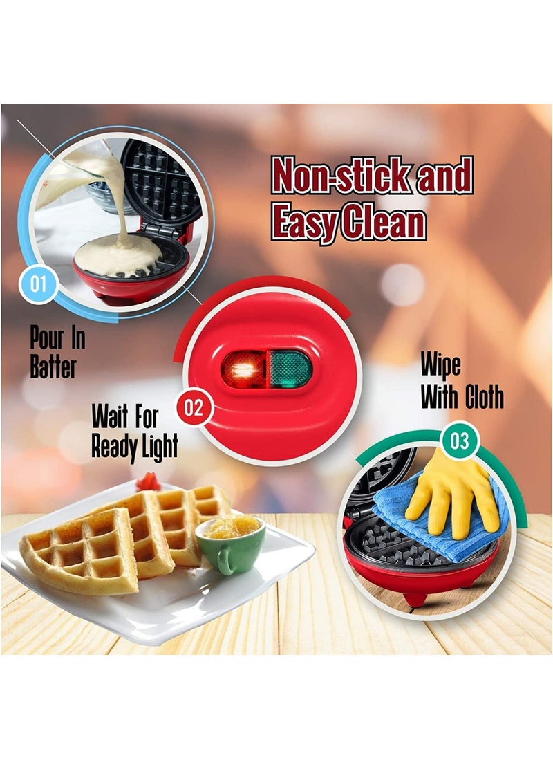 friendizana 4ever friendizana 4ever Mini Waffle Maker Machine for Home 3 in 1 Electric Waffle and Pancake Maker with Non Stick DualSide Plates Compact 4 Inch Waffle Iron for Quick and Easy Breakfast Treats  - Image 5