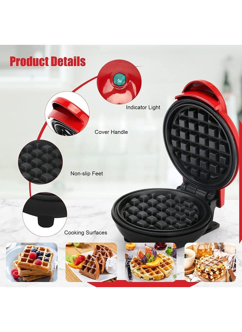 friendizana 4ever friendizana 4ever Mini Waffle Maker Machine for Home 3 in 1 Electric Waffle and Pancake Maker with Non Stick DualSide Plates Compact 4 Inch Waffle Iron for Quick and Easy Breakfast Treats  - Image 2