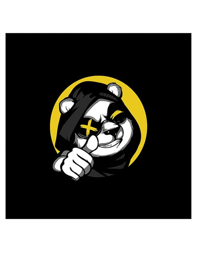 RYN Cool Panda Themed Wall Decor White/Brown/Yellow 30x30cm - Image 1