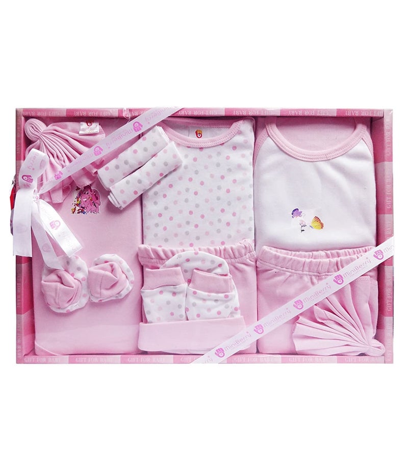 ® New Born Unisex Baby's Gift Set -13 Pieces (Pink)