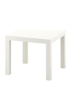 White square side table, square shape, wood