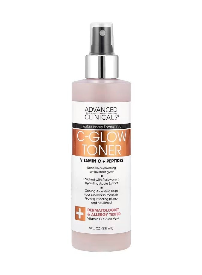 Advanced Clinicals, C-Glow Toner, Vitamin C +peptides, 8 fl oz (237 ml)