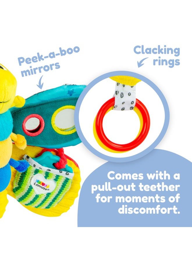 Lamaze Clip On Car Seat and Stroller Toy - Freddie the Firefly - Crinkle Car Seat Toys and Stroller Toys - Sensory Toys for Babies - Travel Toys for Car - Infant Toys Ages 0 Months and Up - Image 4