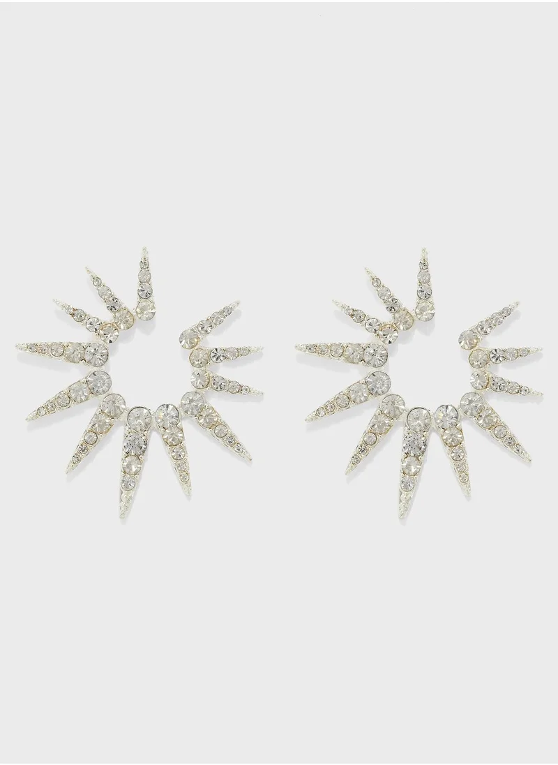 Ginger Diamante Starburst Stud Earrings