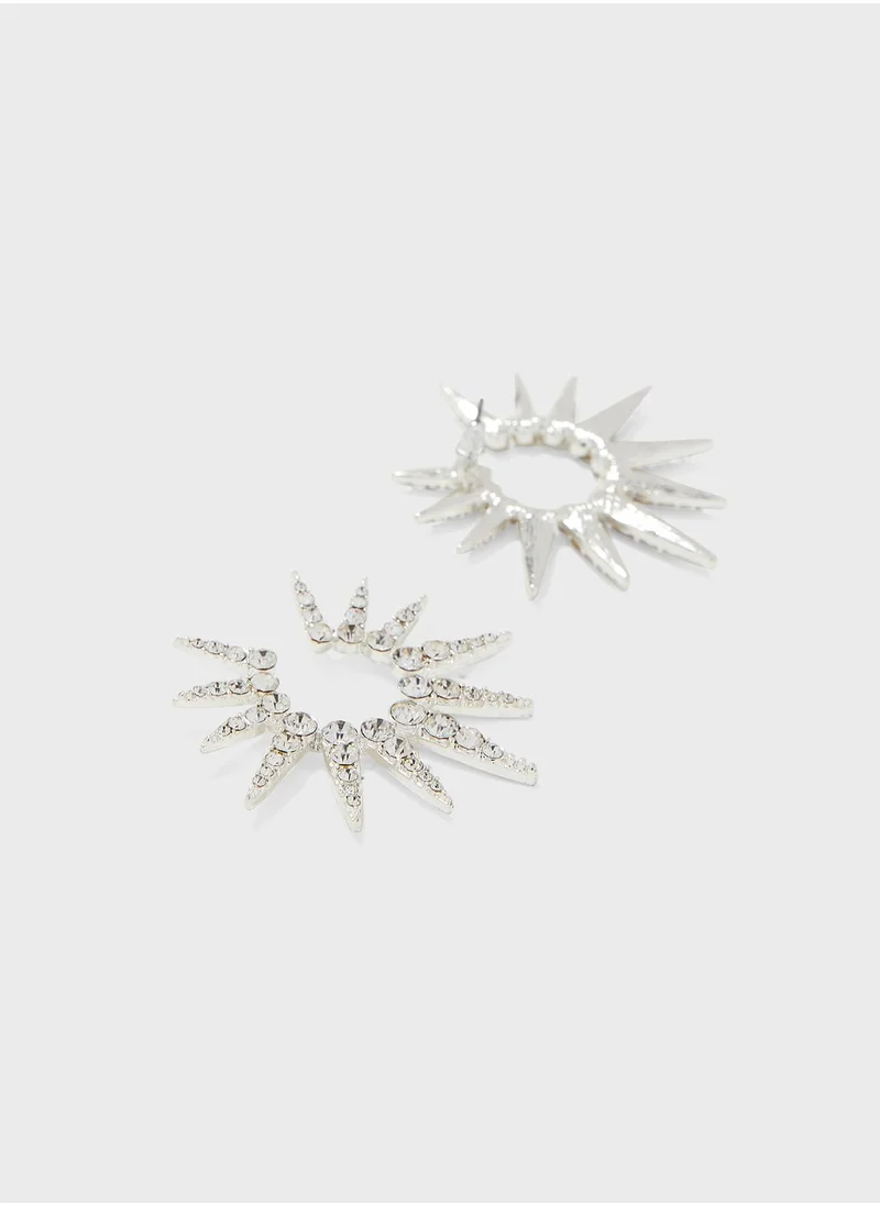 Ginger Diamante Starburst Stud Earrings