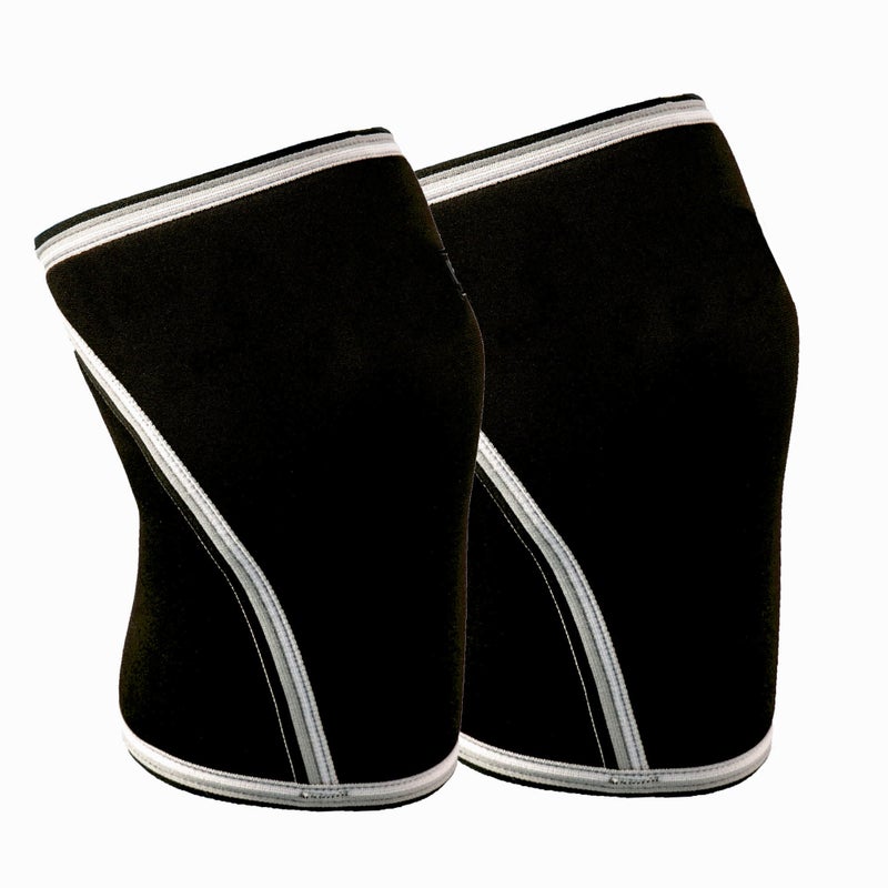 IRONSIDE Knee Sleeves (1 Pair) 7mm Neoprene Thick Compression Knee Brace Support for Weightlifting, Powerlifting, Squatting and Cross Fit Training Fitness for Women and Men Black, L - Image 1