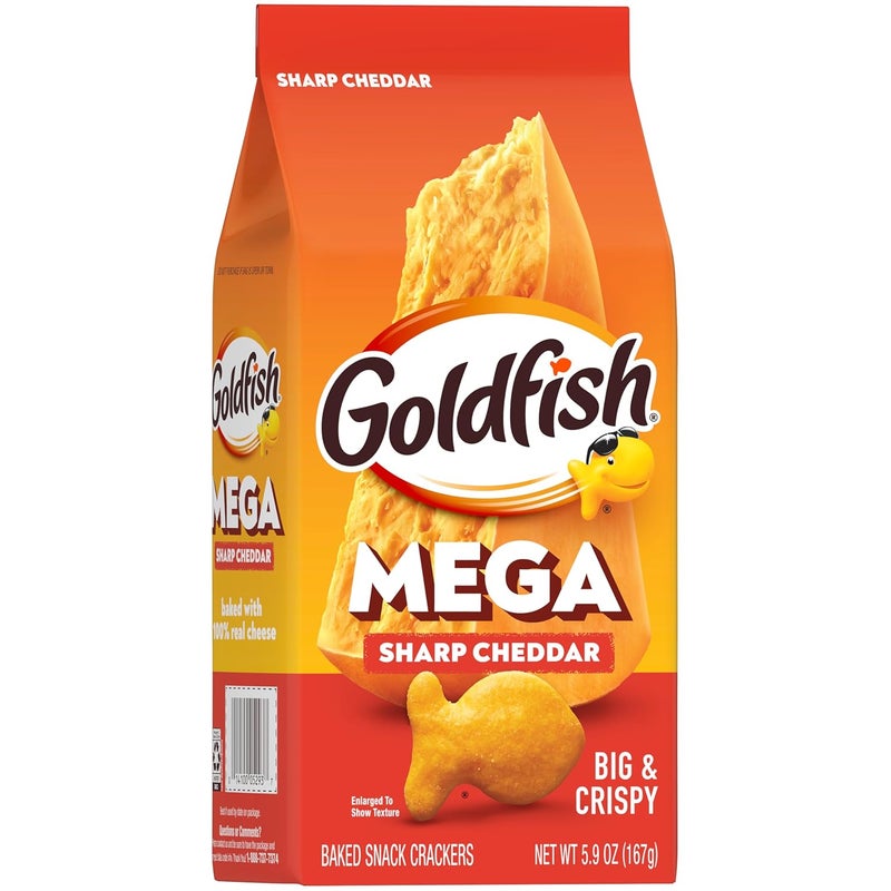 Goldfish Mega Bites Sharp Cheddar Cheese Crackers, 5.9 Oz Bag - Image 5