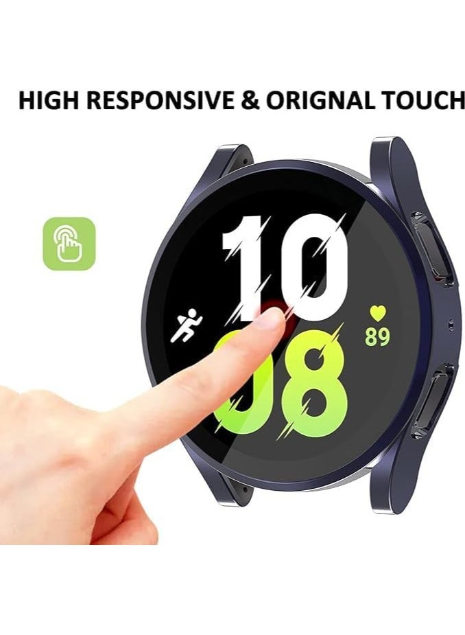 ELMO3EZZ Compatible with Samsung Galaxy Watch 5 44mm/ 40mm Screen Protector Case, Galaxy Watch 5 LTE 44mm/5 Pro 45mm Cover Soft TPU Plated Protective Case Scratch Resistant Protection (Grey) - Image 3