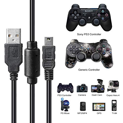 VSEER 2 Pack 10ft PS3 Controller Charger Cable - Mini USB Data Charging Cord for PS Move/PS3/PS3 Slim Controller, TI84 Plus CE, Digital Camera - Image 5