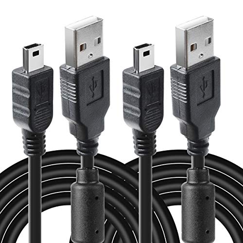 VSEER 2 Pack 10ft PS3 Controller Charger Cable - Mini USB Data Charging Cord for PS Move/PS3/PS3 Slim Controller, TI84 Plus CE, Digital Camera - Image 1