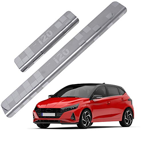 Galio Car Footsteps Scuff Plate Sill Guard Stainless Steel (After-Market) Compatible with i20 (2020/21) - Image 1