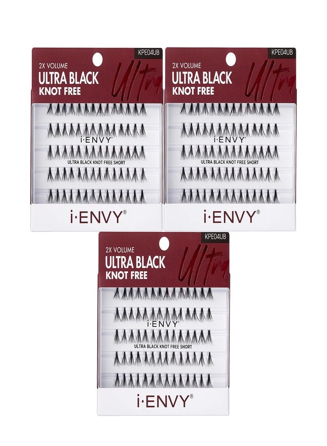 iEnvy i•ENVY Knot Free Individual Lashes 3 Pack (Ultra Black - Short) - Image 1