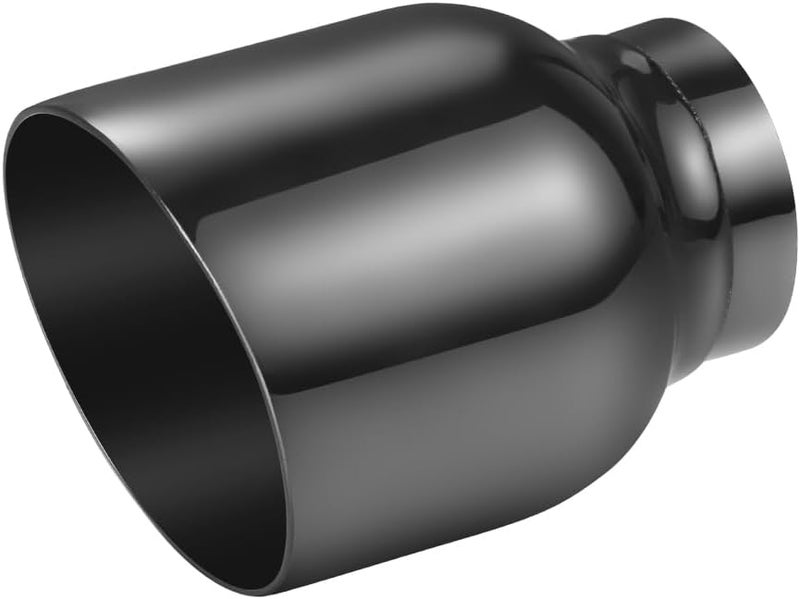 A-KARCK Double Wall Exhaust Tips Black Chrome 2.5" Inlet, 4" Outlet, 5" Long - Image 1