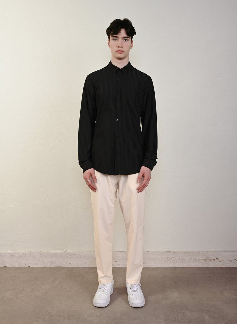 Marrakech Long Sleeves Casual Shirt For Men - Black - Image 2