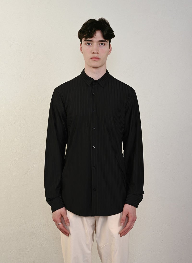 Marrakech Long Sleeves Casual Shirt For Men - Black - Image 1