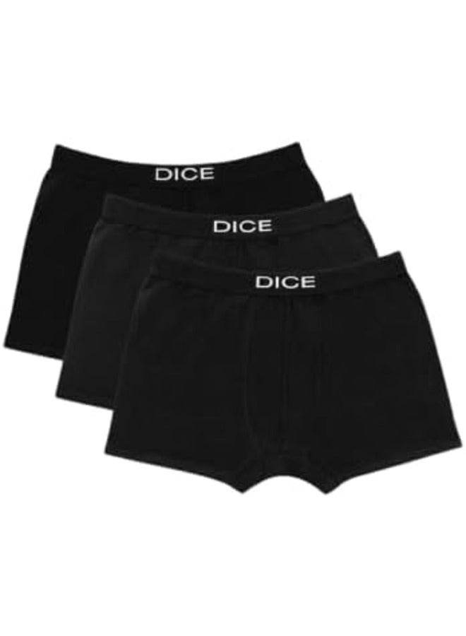 DICE Men's Lycra Boxer Briefs, Plain Colors P*3