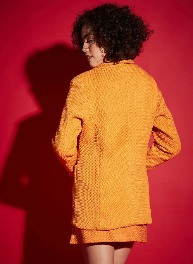 SASSAFRAS Orange Cotton Blazer for Women