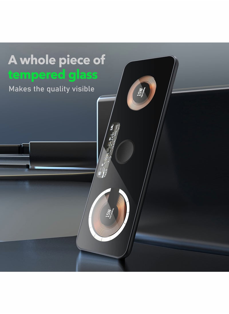 Excefore - 3 in 1 Wireless Charger,Transparent Magnetic Charging Station,Fast Wireless Charging Pad for iPhone 14/13/12/Pro/Max/SE,AirPods Pro,for iWatch,for Samsung Galaxy Phones(Adapter Included) - Image 1