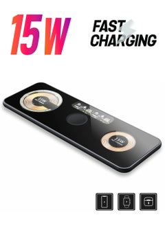 3 in 1 Wireless Charger,Transparent Magnetic Charging Station,Fast Wireless Charging Pad for iPhone 14/13/12/Pro/Max/SE,AirPods Pro,for iWatch,for Samsung Galaxy Phones(Adapter Included)