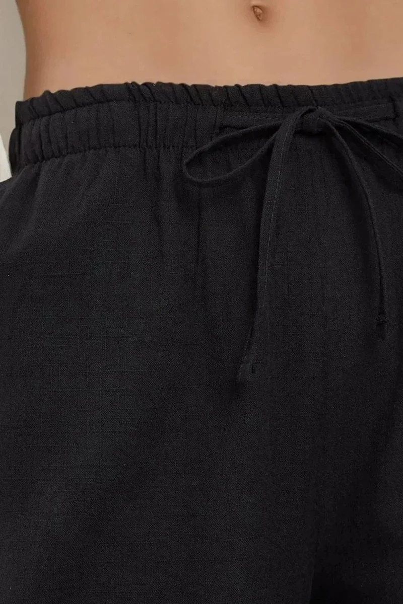 هيكاب بنطلون واسع الساق بخصر مطاطي