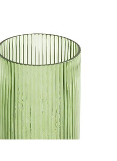 PURE HOME + LIVING Pure Home Living Green Ribbed Straight Glass Vase Medium  - Image 5