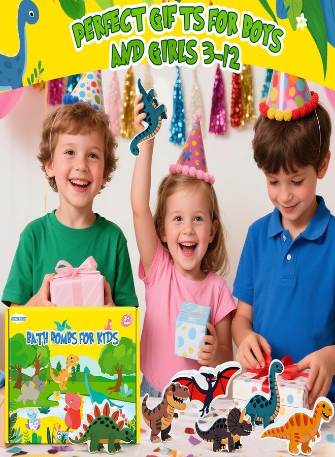 NEWFEIFAN Easter Bath Bombs for Kids, Dinosaur Bath Bomb Gifts for Boys & Girls, 6 Pack Gentle& Kids Friendly Handmade Bubble Fizzies, Ideal Easter Basket Stuffers & Party Favors for Teen Children - Image 5
