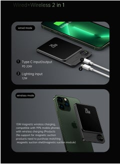 GULFLINK 5000mAh Mag-Safe Fast Charging Power Bank Compatible for iPhone 12/13/14/15 Mini Plus Pro Max Black  - Image 3