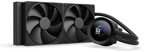NZXT Kraken Plus 240 – AIO CPU Liquid Cooler – 240mm Radiator – 2 x F120P Fans – Customizable 1.54" Square LCD – AMD® AM5, AM4 – Intel® LGA 1851/1700, 1200/115X – Black - Image 1