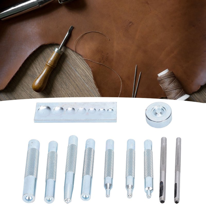 Eyelet Die Punch Tool Hole Set Snap Rivet Setter Base Leather Craft Kit Hardware - Image 5