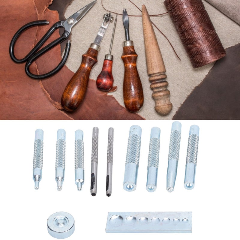 Eyelet Die Punch Tool Hole Set Snap Rivet Setter Base Leather Craft Kit Hardware - Image 4