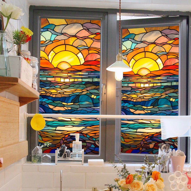 Bl112-170 Flower Sea Electrostatic Glass Sticker Pvc Glue-Free Window Film Home Decoration Window Grille Glass Sticker - Image 5
