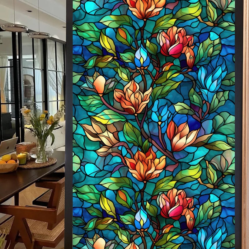 Bl112-170 Flower Sea Electrostatic Glass Sticker Pvc Glue-Free Window Film Home Decoration Window Grille Glass Sticker - Image 1