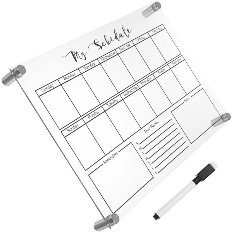 Mini Acrylic Dry Erase Board with 4 Push Pins and Marker for Weekly Planning Office Organization - Image 2
