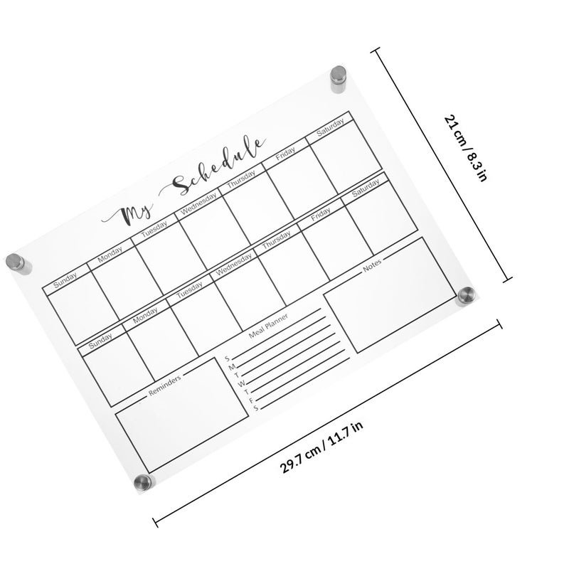 Mini Acrylic Dry Erase Board with 4 Push Pins and Marker for Weekly Planning Office Organization - Image 3