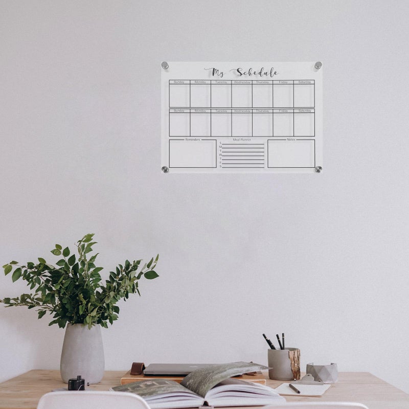 Mini Acrylic Dry Erase Board with 4 Push Pins and Marker for Weekly Planning Office Organization - Image 5