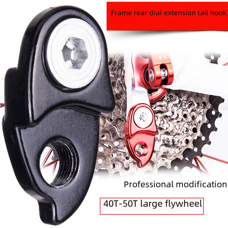 Generic Road Vehicle Lug Hook Extension Converter Frame Tail Hook Mountain Bike Extended Seat Expansion Flywheel Rear Tail Hook Black 