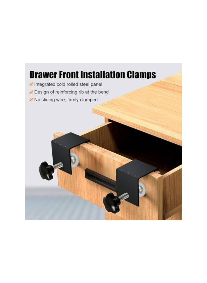 promass 2 Pcs Drawer Front Installation Clamp, Heavy Duty C-Clamp Base Stand Stainless Steel Tiger Clamp, Metal Desk Mounting Clamp for Woodworking Fixed Repair Home Improvement - Image 4