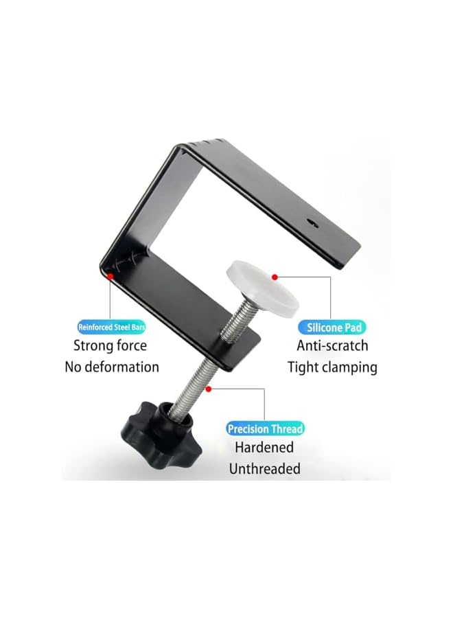 promass 2 Pcs Drawer Front Installation Clamp, Heavy Duty C-Clamp Base Stand Stainless Steel Tiger Clamp, Metal Desk Mounting Clamp for Woodworking Fixed Repair Home Improvement - Image 3