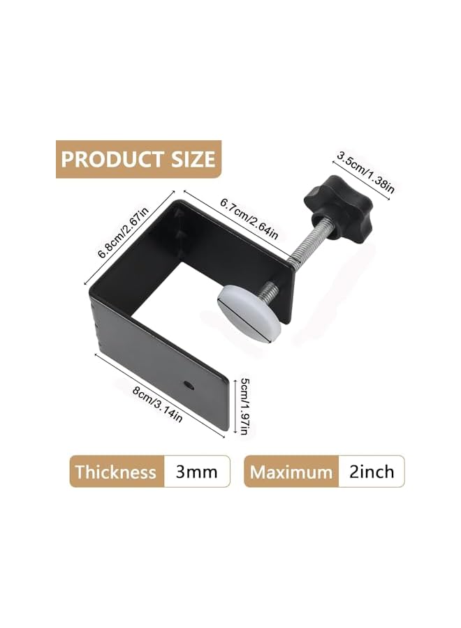 promass 2 Pcs Drawer Front Installation Clamp, Heavy Duty C-Clamp Base Stand Stainless Steel Tiger Clamp, Metal Desk Mounting Clamp for Woodworking Fixed Repair Home Improvement - Image 2