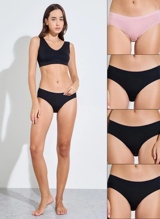 ستايلي Pack of 4 - Cotton Elastane Full Briefs