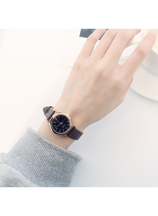 Korean Style Trendy Minimalist Vintage Harajuku Fashion Quartz Leather Belt Couple Watch for Students Men and Women  - Image 5