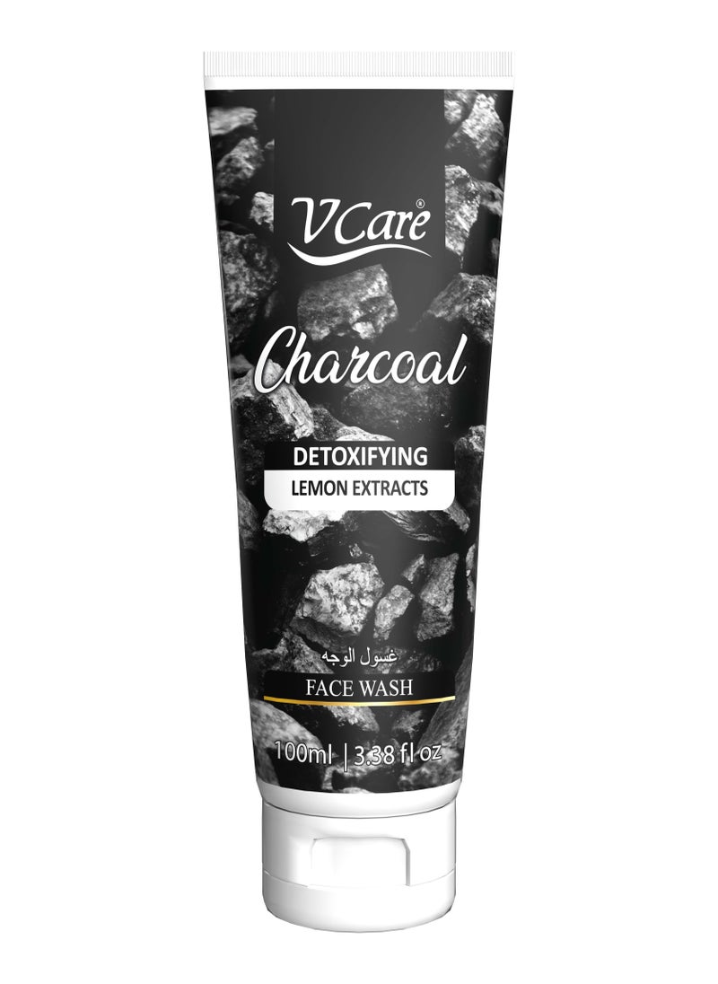 VCare - Vcare Face Wash 100ml - Purifying & Brightening Formula | Charcoal & Lemon Extract | Deep Cleansing for Clear, Glowing Skin - Image 1