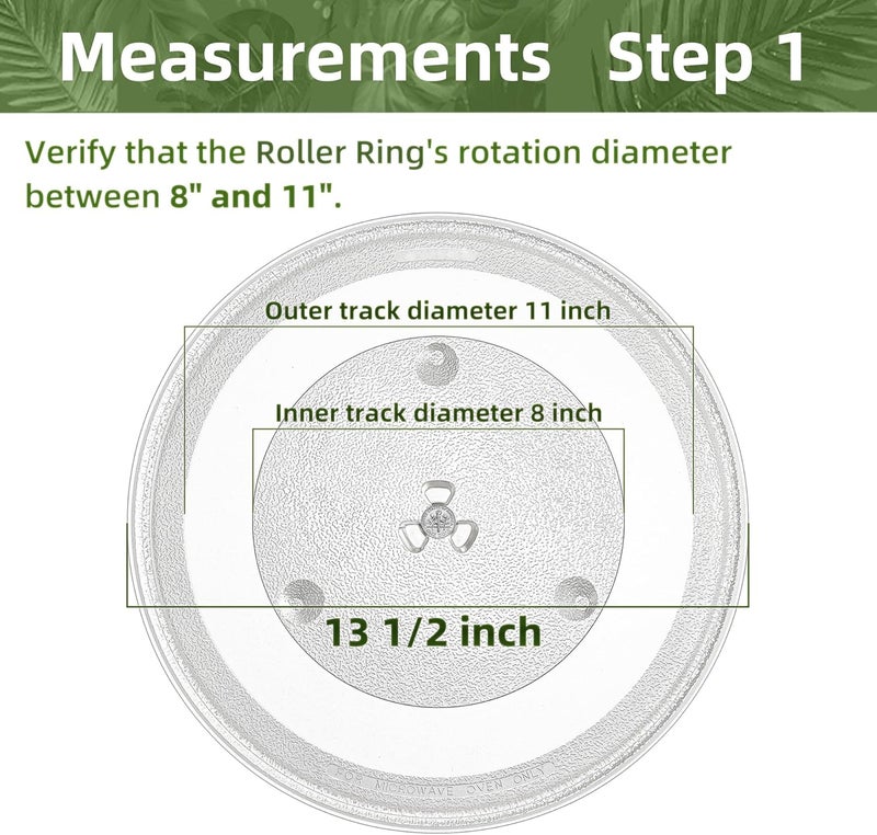 Gemroom 13.5" 340mm Microwave Turntable Plate Compatible with Panasonic F06015Q00AP F06014T00AP, 13 1/2 inch Replacement Microwave Glass Plate for GE WB49X10114 - Image 2